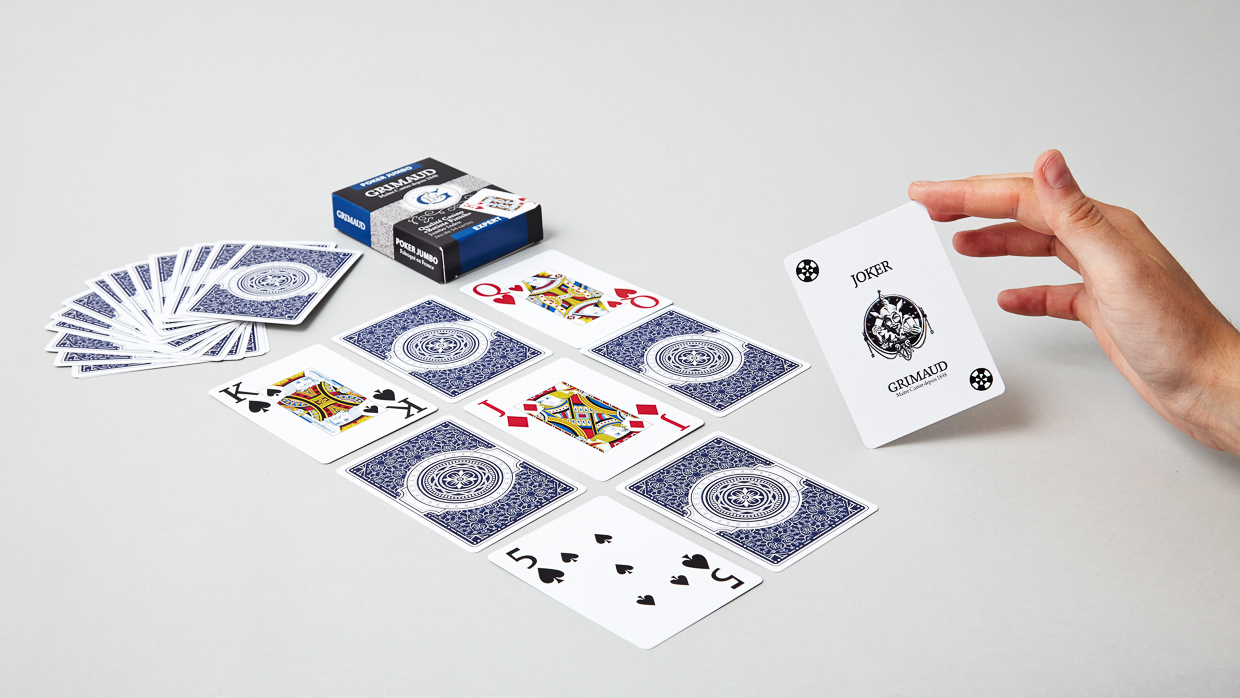 Étui du jeu de cartes poker jumbo bleu