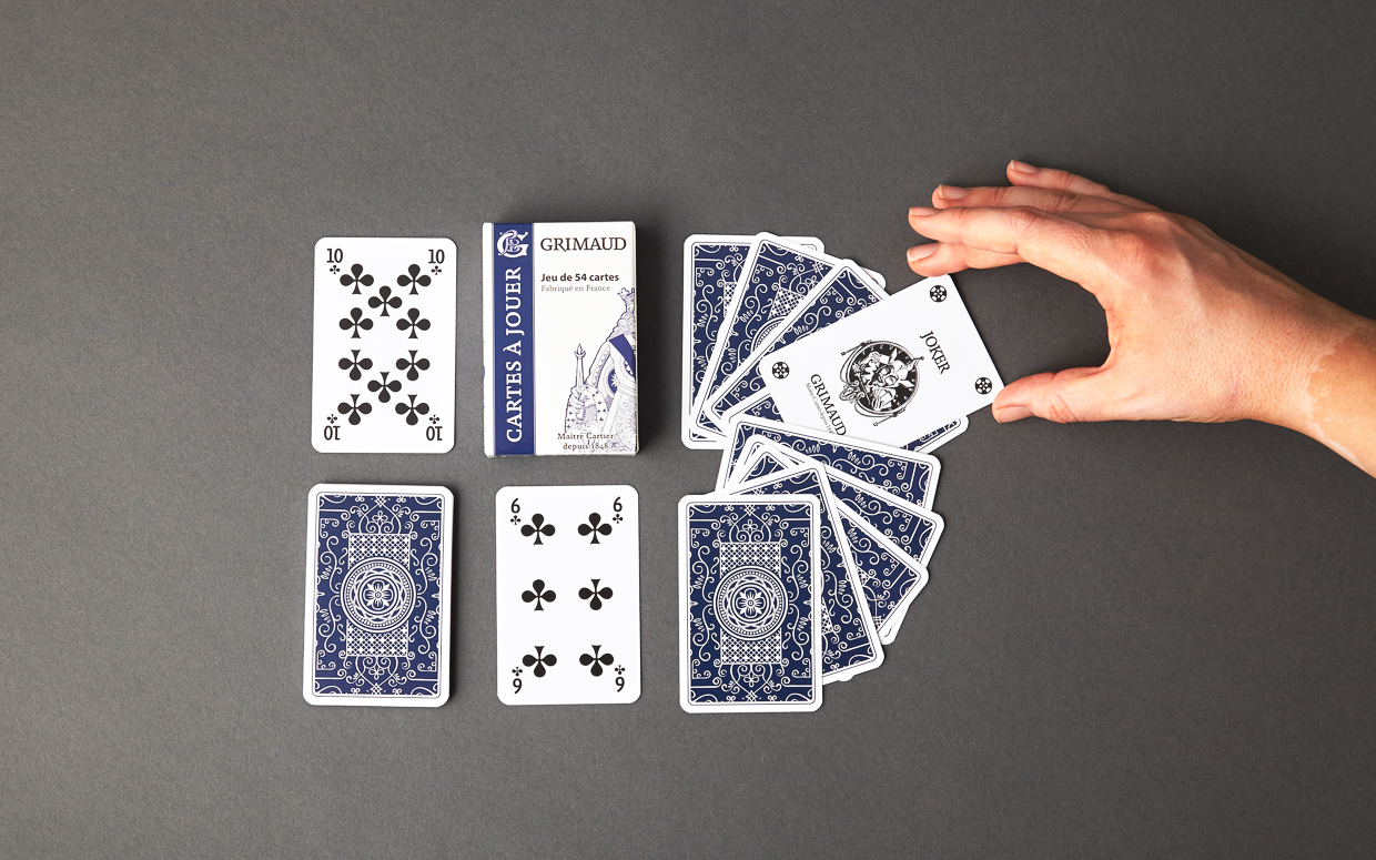 Cartes à jouer 54 cartes grimaud origine bleu