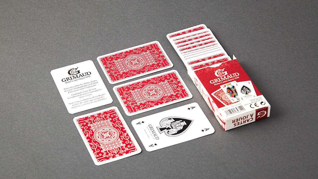 Cartes à jouer 54 cartes grimaud origine rouge